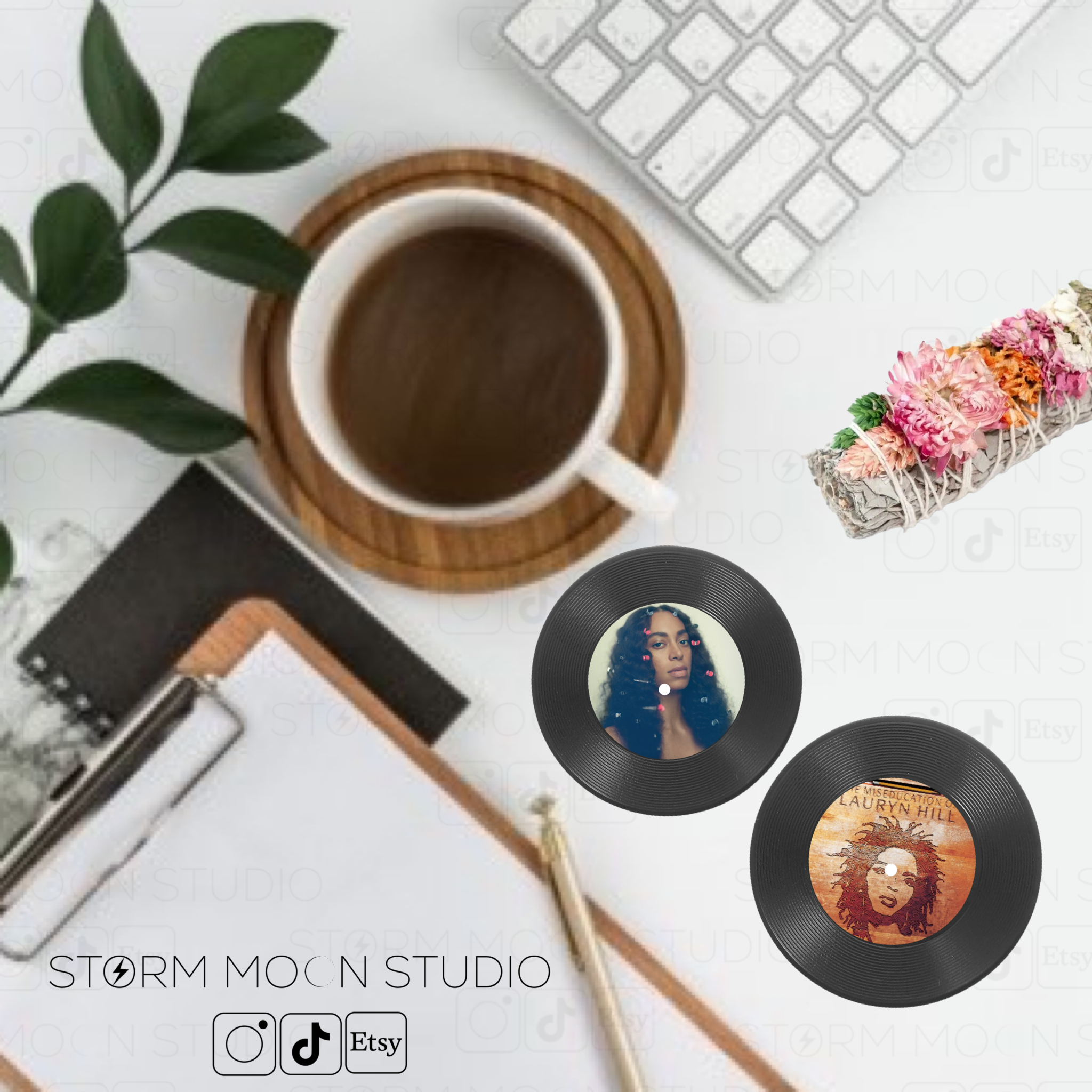 Personalized Vinyl Record Coasters