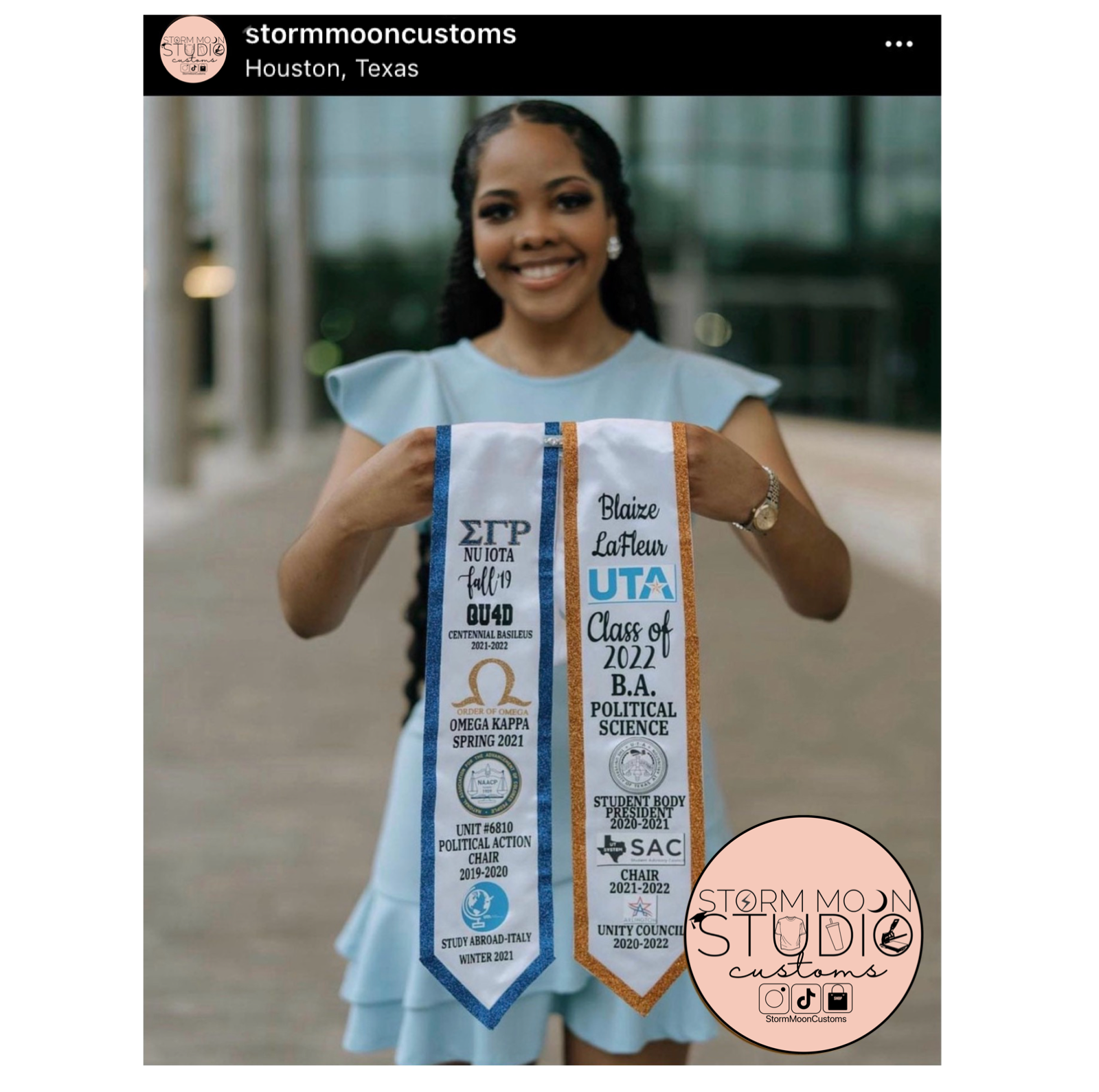 Custom Graduation Stole (various styles)