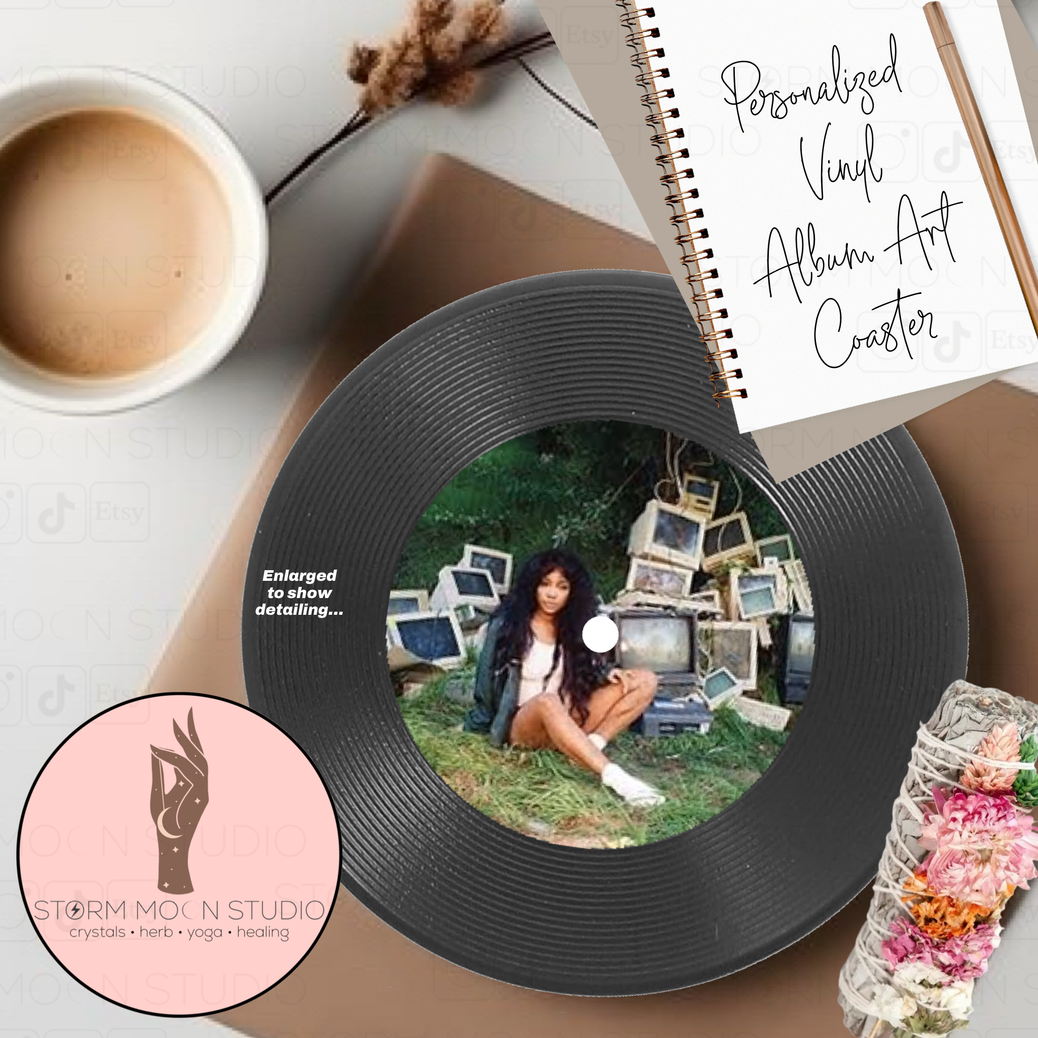 Personalized Vinyl Record Coasters