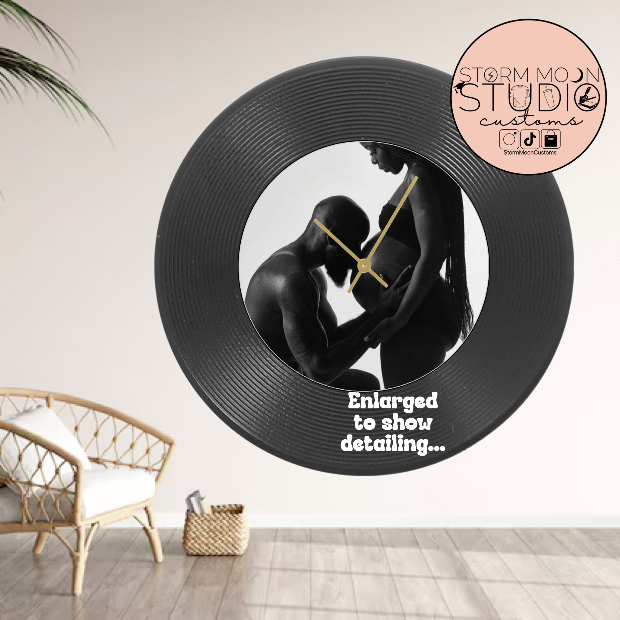 Personalized Vinyl Record Clock