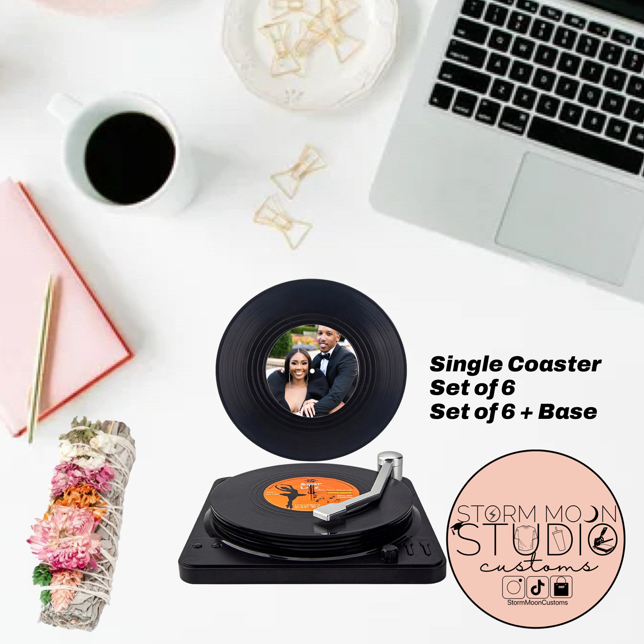 Personalized Vinyl Record Coasters